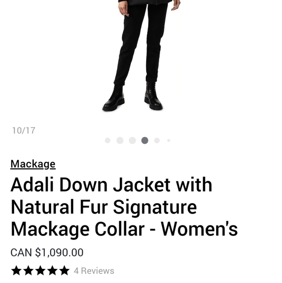 ****SOLD****Mackage Adali black Sz.xs Natural fur winter jacket - Picture 2 of 14